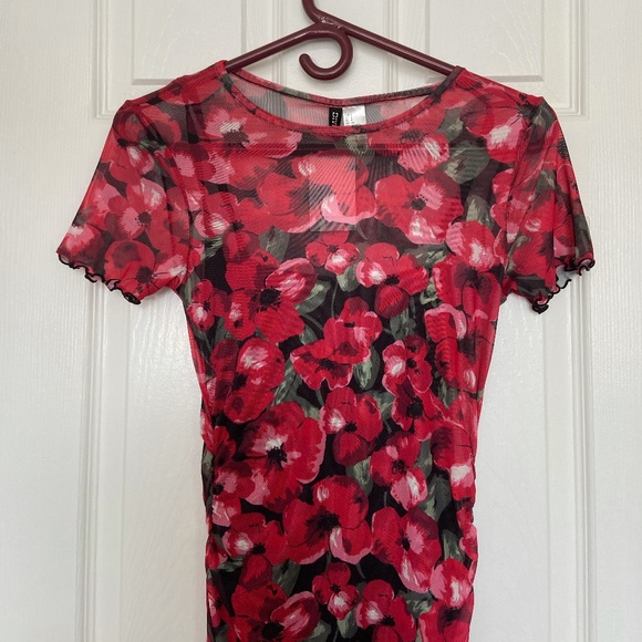 NWT Floral Red H&M Dress - Picture 2 of 10